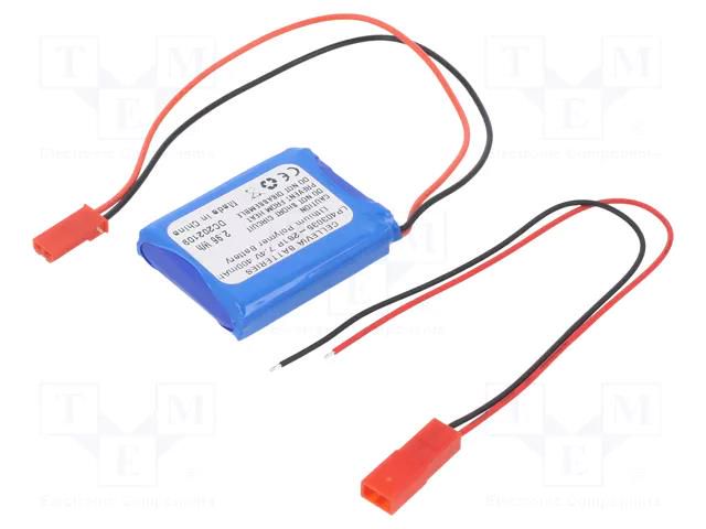 Re-battery: Li-Po; 7.4V; 400mAh; cables,JST SYR-02T socket CELLEVIA BATTERIES CL-LP403035-2S1P