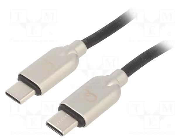 Cable; USB 2.0; USB C plug,both sides; 1m; black; 480Mbps; 60W GEMBIRD CC-USB2PD60-CMCM-1
