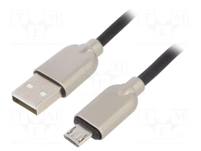 Cable; USB 2.0; USB A plug,USB B micro plug; gold-plated; 1m GEMBIRD CC-USB2R-AMMBM-1M