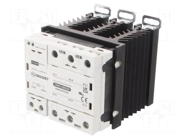 Relay: solid state; Ucntrl: 4÷32VDC; 25A; 24÷660VAC; GNR3; 3-phase CROUZET GNR25DCZH