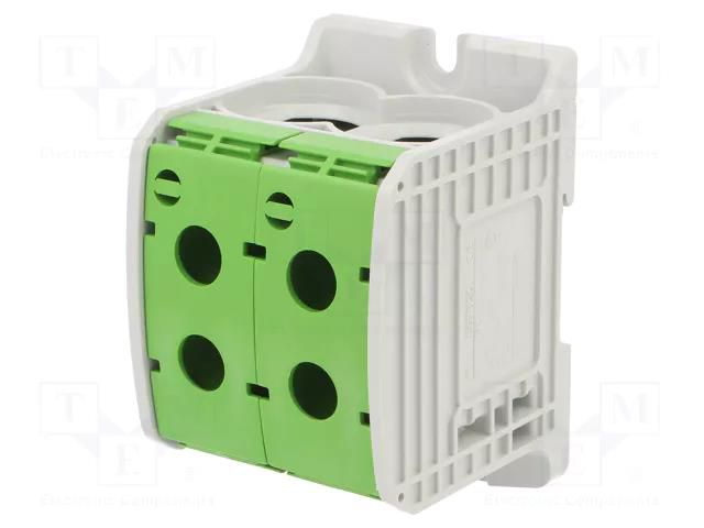 Splice terminal: rail; 185mm2; ways: 1; terminals: 4; green; STB SIMET STB185-2GR