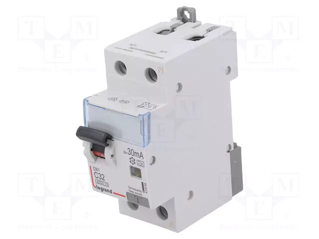 RCBO breaker; Inom: 32A; Ires: 30mA; Max surge current: 250A; IP20 LEGRAND 411064
