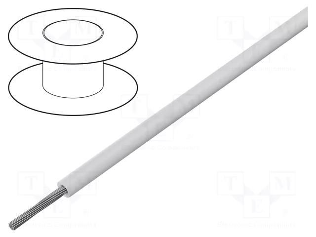 Wire; stranded; Cu; 26AWG; TFE; white; 250V; 305m; 1x26AWG; 1000ft BELDEN 83046.0091000