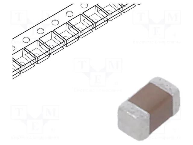 Capacitor: ceramic; MLCC; 1uF; 10V; X5R; ±10%; SMD; 0402 WALSIN 0402X105K100CT