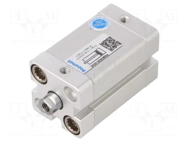 Compact cylinder; Piston diam: 20mm; Piston stroke: 25mm; 1÷10bar PNEUMAT FNSKI020.0025
