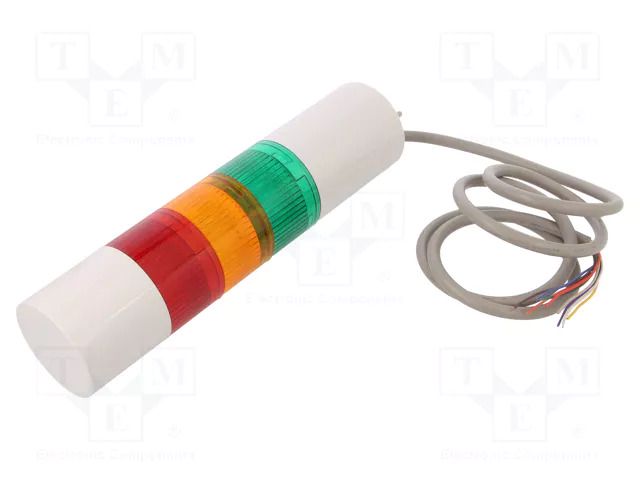 Signalling column; red/amber/green; LED; 24VDC; IP65; LR; ABS PATLITE LR4-302WJBW-RYG