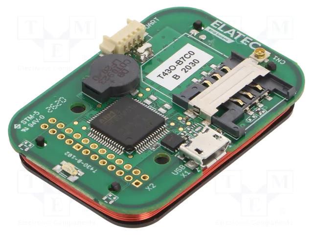RFID reader; 4.3÷5.5V; GPIO,I2C,RS232,SPI,USB; antenna; 200mA ELATEC T43O-B7C0