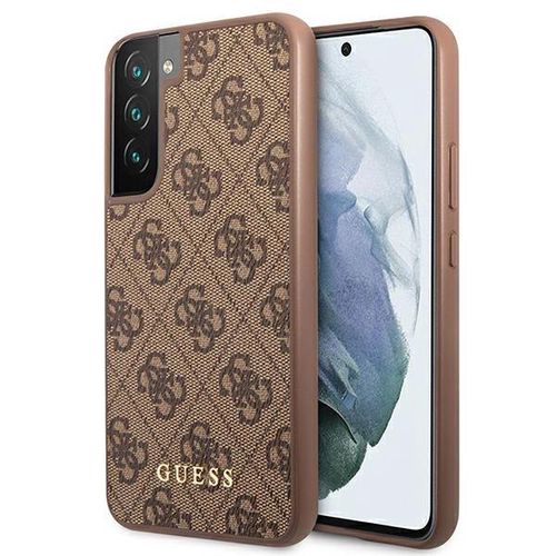 Guess GUHCS22SG4GFBR S22 S901 brązowy/brown hard case 4G Metal Gold Logo, Guess 3666339042714