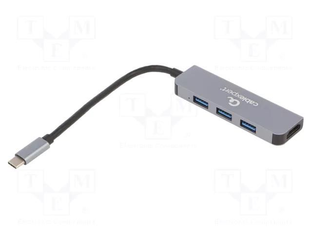 Hub USB; USB A socket x3,USB C plug; USB 3.2; Cablexpert; PnP GEMBIRD A-CM-COMBO2-01