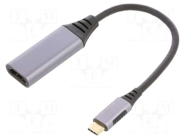 Adapter; USB 3.0; HDMI socket,USB C plug; 0.15m; black; grey GEMBIRD A-USB3C-HDMI-01