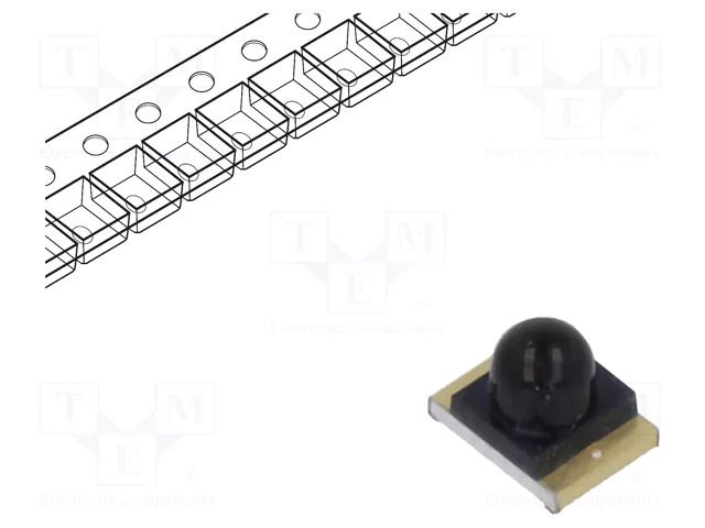 PIN photodiode; 1.8mm; SMD; 940nm; 10nA; convex; black EVERLIGHT PD42-21B/TR8