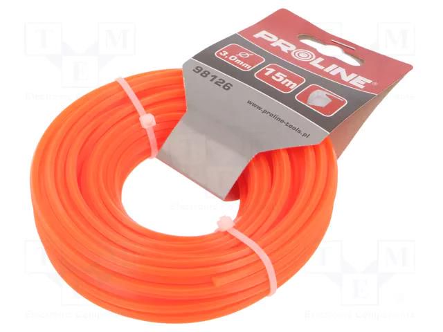 Trimmer line; L: 15m; polyamide; square; Size: 3mm PROLINE PRE-98126
