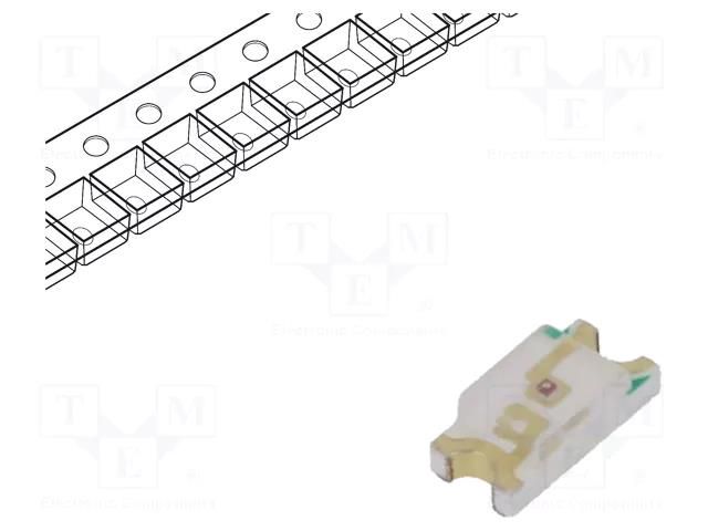 LED; SMD; 1206; red; 9mcd; 3.2x1.5x1mm; 130°; 20mA; λd: 640nm; 100mW LUMEX SML-LX1206IC-TR