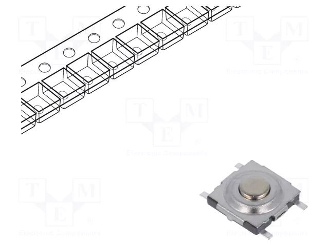 Microswitch TACT; SPST-NO; Pos: 2; 0.05A/42VDC; SMD; none; 2.5N KNITTER-SWITCH TSS507