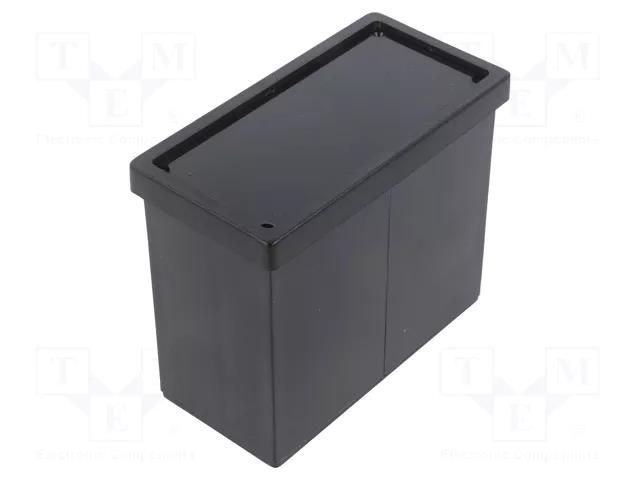 Enclosure: panel; X: 93.6mm; Y: 75.2mm; Z: 46.2mm; ABS; black MASZCZYK KM-326BK