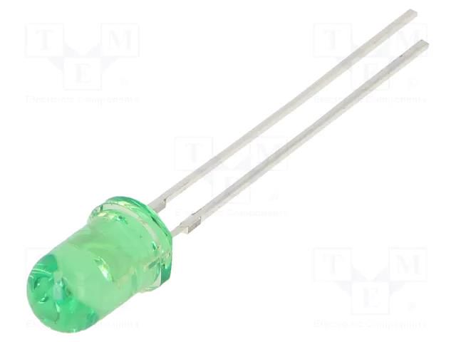 LED; green; 5mm; 1560÷2180mcd; 30°; Front: convex; 2.8÷3.4VDC; 102mW OPTOSUPPLY OSG58A5A33A-1MA