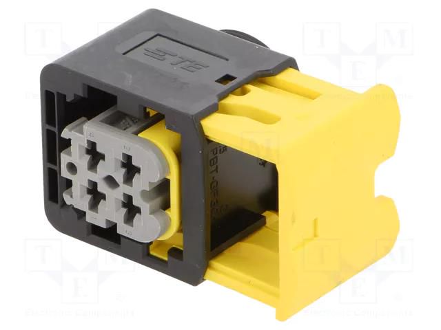 Connector: automotive; plug; female; for cable; PIN: 4; grey; IP67 TE Connectivity 2-1418390-1