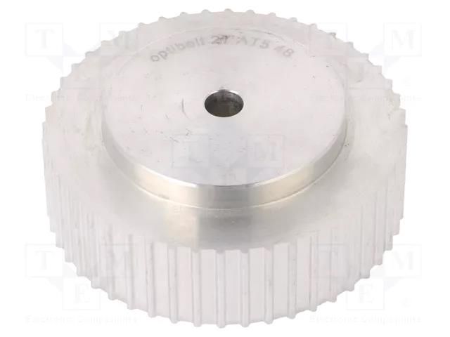 Belt pulley; AT5; W: 16mm; whell width: 27mm; Ø: 75.15mm; aluminium OPTIBELT 27-AT5-48-000ZA