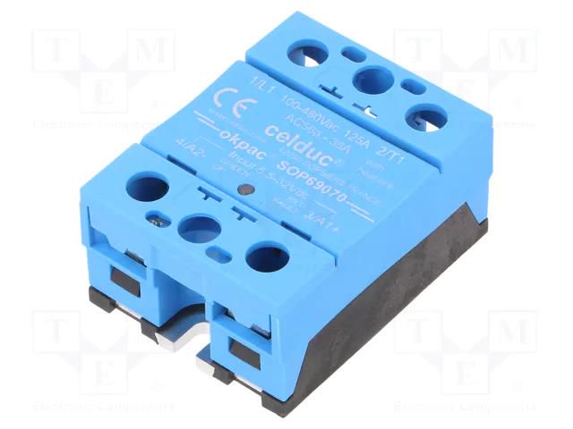 Relay: solid state; Ucntrl: 5.5÷32VDC; 32A; 100÷480VAC; SOP CELDUC SOP69070