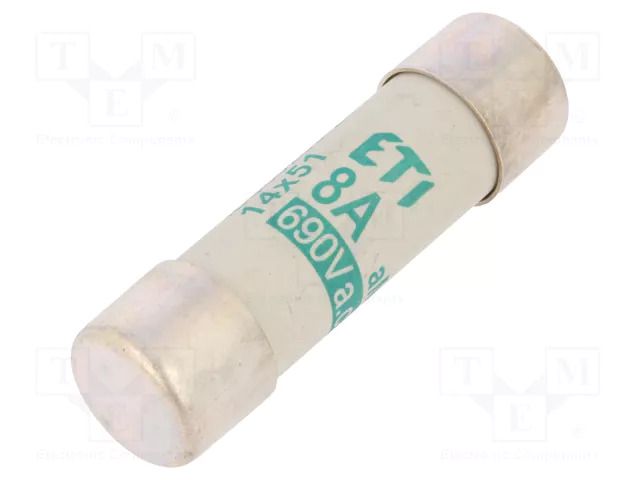 Fuse: fuse; 8A; 690VAC; aM; cylindrical,industrial; 14x51mm ETI POLAM 002631006