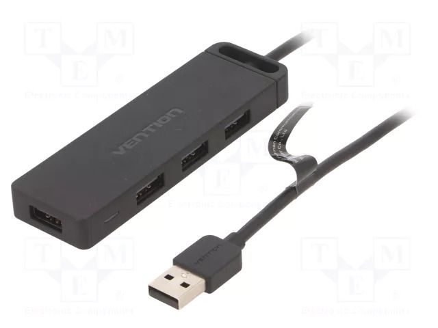 Hub USB; USB A socket x4,USB A plug; USB 2.0; PnP; black; 480Mbps VENTION CHMBD