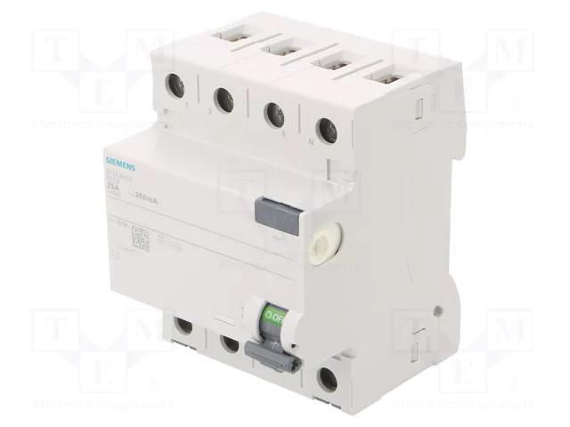RCD breaker; Inom: 25A; Ires: 300mA; Poles: 3+N; 230/400VAC; IP20 SIEMENS 5SV4642-0