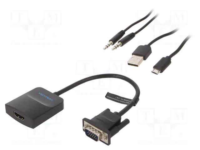 Converter; 0.15m; HDMI 1.4; Support: 3D,Full HD 1080p; black VENTION ACNBB