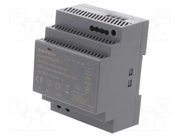 Power supply: switching; for DIN rail; 90W; 12VDC; 7.1A; OUT: 1 ESPE HDN-10012