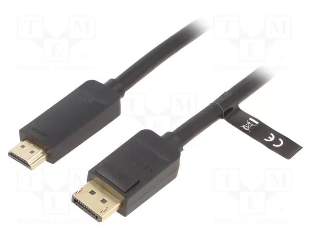Cable; DisplayPort plug,HDMI plug; Len: 3m; black; 30AWG VENTION HAGBI