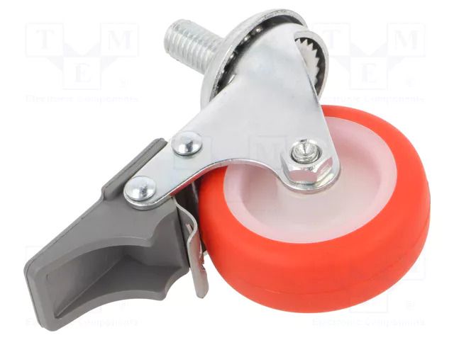 Transport wheel; Ø: 50mm; W: 18mm; H: 66mm; torsional with lock ELESA+GANTER RE.C6-050-CBF