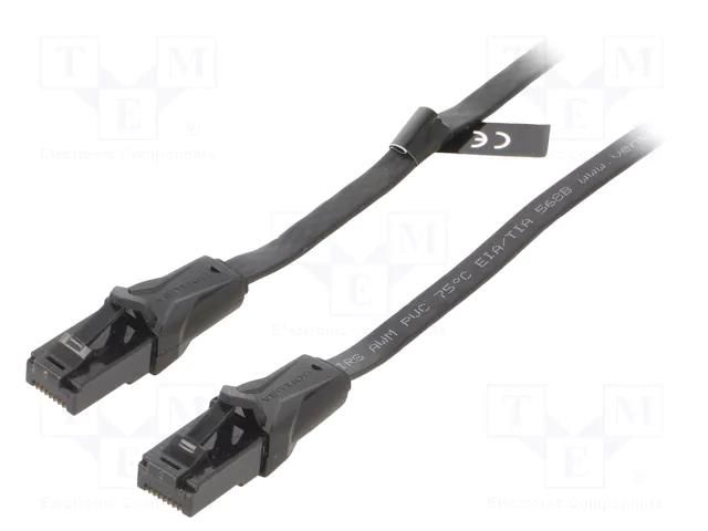 Patch cord; RJ45 plug,both sides; U/UTP; 6; Cu; PVC; black; 0.75m VENTION IBABE