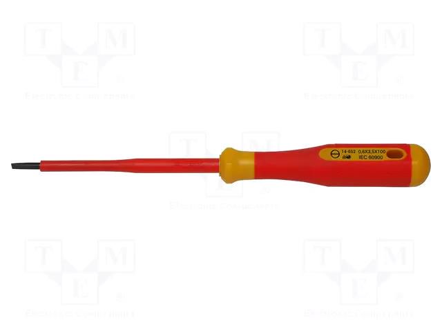 Screwdriver; insulated; slot; SL 3.5; Blade length: 100mm BERNSTEIN BRN-14-652-VDE