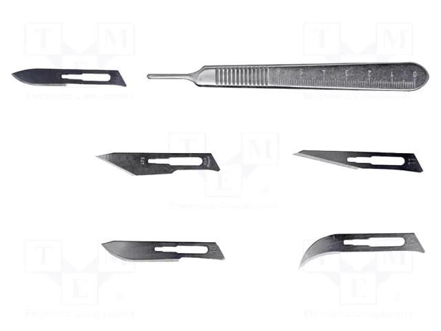 Scalpel holder; Kit: 5x blade BERNSTEIN BRN-2-102