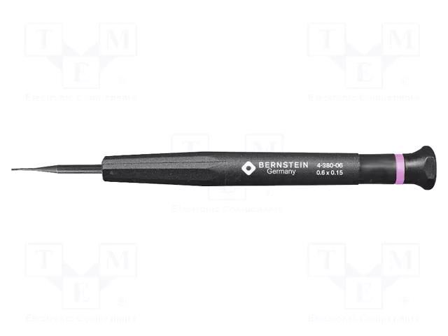 Screwdriver; precision; slot; 0.6x0.15mm; Blade length: 17mm BERNSTEIN BRN-4-380-06