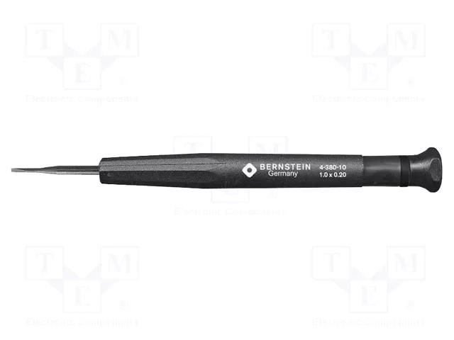 Screwdriver; precision; slot; 1x0.2mm; Blade length: 17mm BERNSTEIN BRN-4-380-10