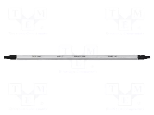 Interchangeable blade; double-sided; Torx®; TX07,TX08; 120mm BERNSTEIN BRN-4-922-L