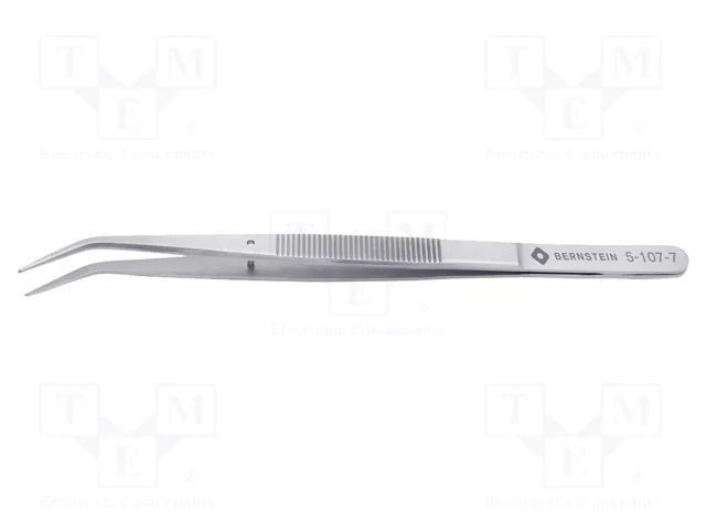 Tweezers; 150mm; Blades: curved; Blade tip shape: flat,rounded BERNSTEIN BRN-5-107-7