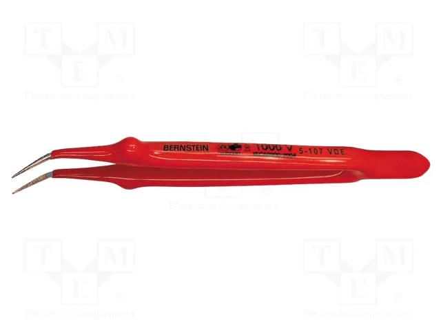 Tweezers; 150mm; Blades: curved; Blade tip shape: sharp; universal BERNSTEIN BRN-5-107-VDE