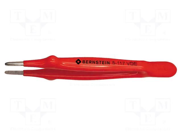 Tweezers; 145mm; Blade tip shape: rounded; universal BERNSTEIN BRN-5-117-VDE