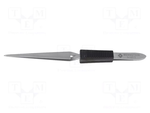 Tweezers; 160mm; Blade tip shape: rounded; universal BERNSTEIN BRN-5-157-7