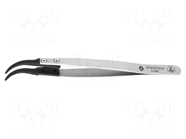 Tweezers; replaceable tips; Blade tip shape: rounded; ESD BERNSTEIN BRN-5-436