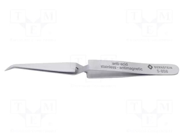 Tweezers; 125mm; Blades: curved; Blade tip shape: sharp; universal BERNSTEIN BRN-5-858