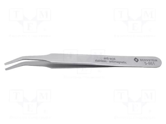 Tweezers; 120mm; Blades: curved,narrowed; Blade tip shape: flat BERNSTEIN BRN-5-861