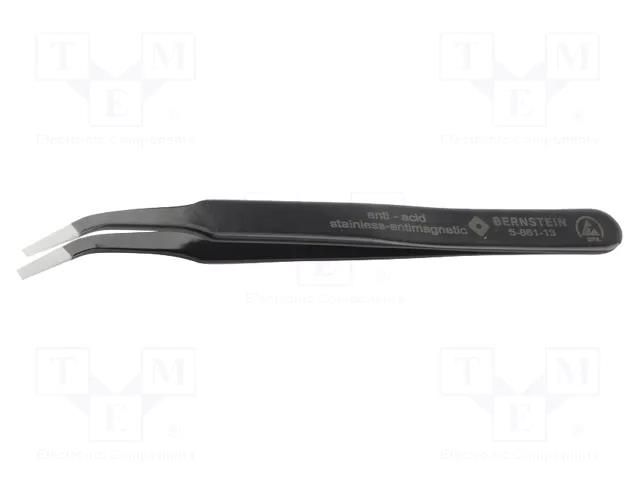 Tweezers; Blade tip shape: flat; Tweezers len: 120mm; ESD BERNSTEIN BRN-5-861-13