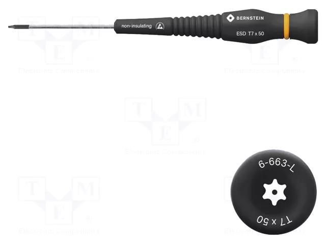 Screwdriver; precision; Torx® with protection; T7H; ESD BERNSTEIN BRN-6-663-L