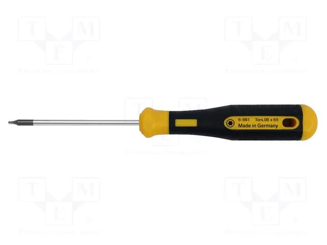 Screwdriver; Torx®; TX06; POWERline; Blade length: 65mm BERNSTEIN BRN-6-981