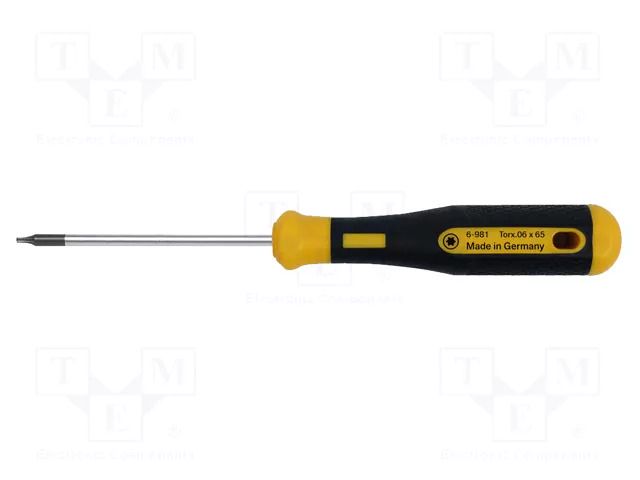 Screwdriver: standard; Torx®; TX06; POWERline; Blade length: 65mm BERNSTEIN BRN-6-981