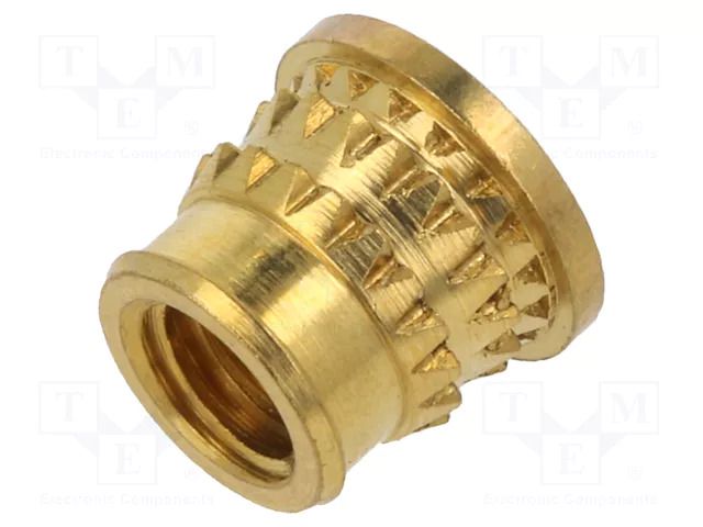 Threaded insert; brass; M4; L: 5.6mm; for plastic; MULTISERT® TAPPEX KVT-072M4