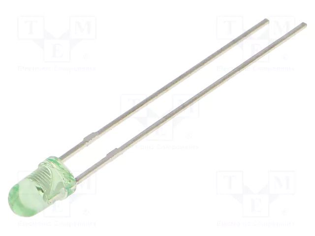 LED; yellow green; 3mm; 150mcd; 30°; Front: convex; 1.8÷2.4VDC OPTOSUPPLY OSG8NW3133A