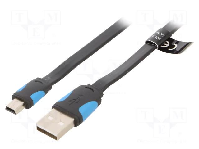 Cable; USB 2.0; USB A plug,USB B mini plug; nickel plated; 0.5m VENTION VAS-A14-B050